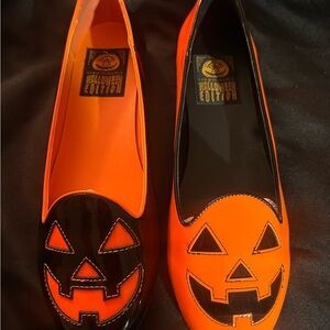 Halloween Edition Women's Orange and Black Flats
